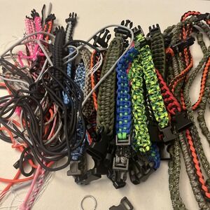 Lot Of 2 Lbs Paracord Bracelets Equipment Mountain Climbing Hiking Supplies Kit